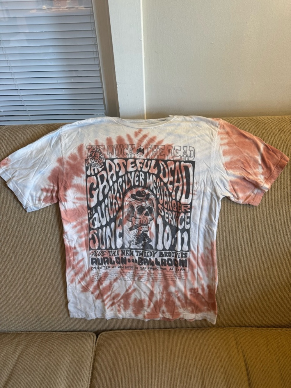 Grateful Dead Tie-Dye Short Sleeve Graphic T-Shirt - White & Rust